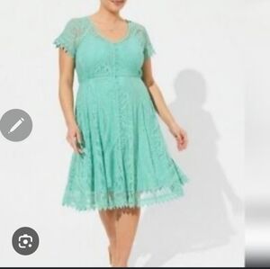 Nwot Torrid 2x Mini Lace Button-Front Shirt Dress